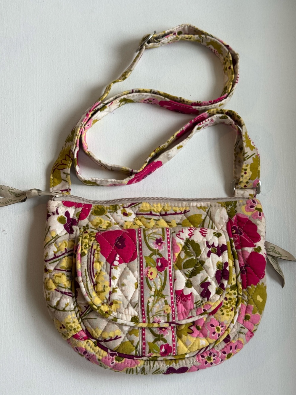 Vera Bradley Discontinued “Make Me Blush” Quilted Floral Saddle Up Crossbody